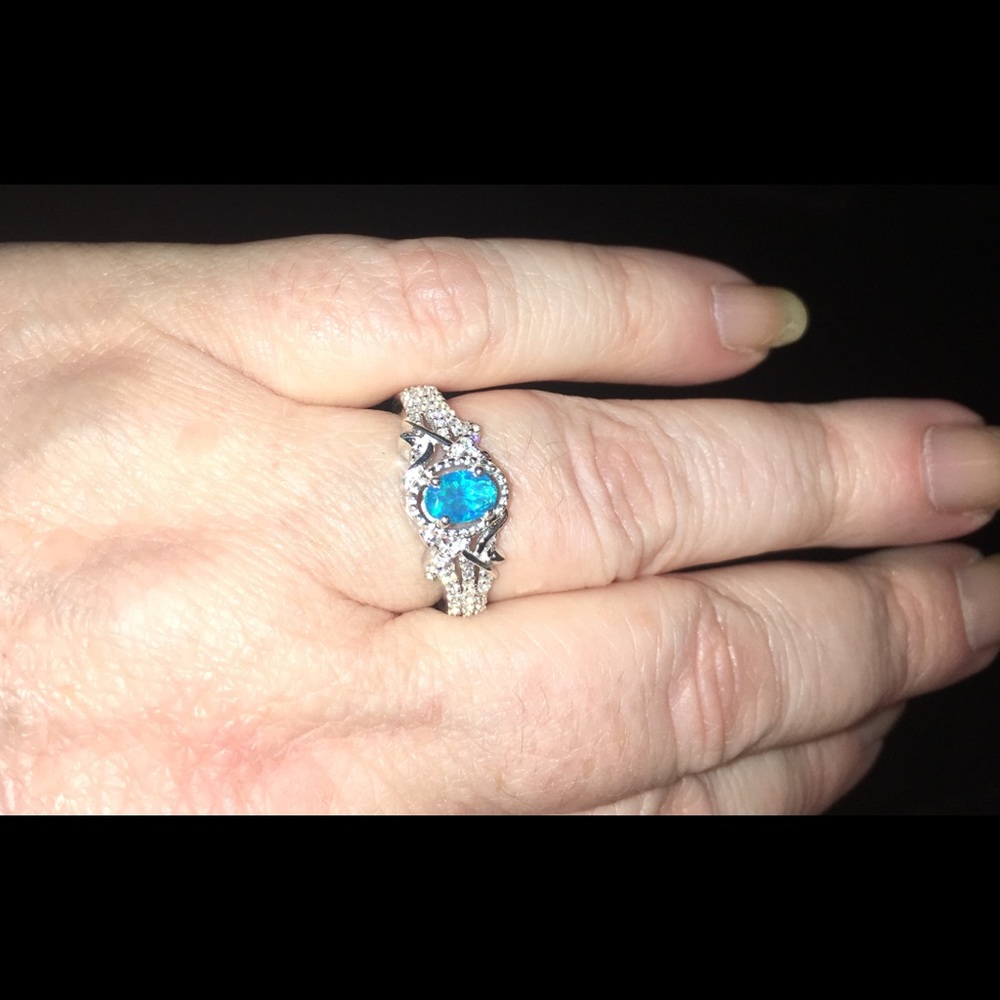 Teal Ethiopian Welo Opal ring